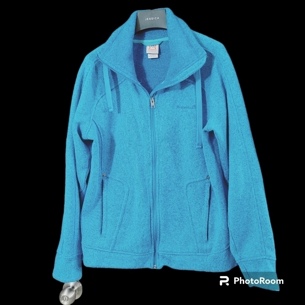 AVALANCHE blue green full zip front fleece jacket